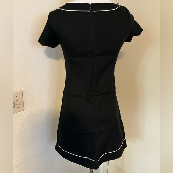 Japanese Jayro White Women's Cap Sleeve Above The Knee A-Line Dress- Black - Picture 3 of 9